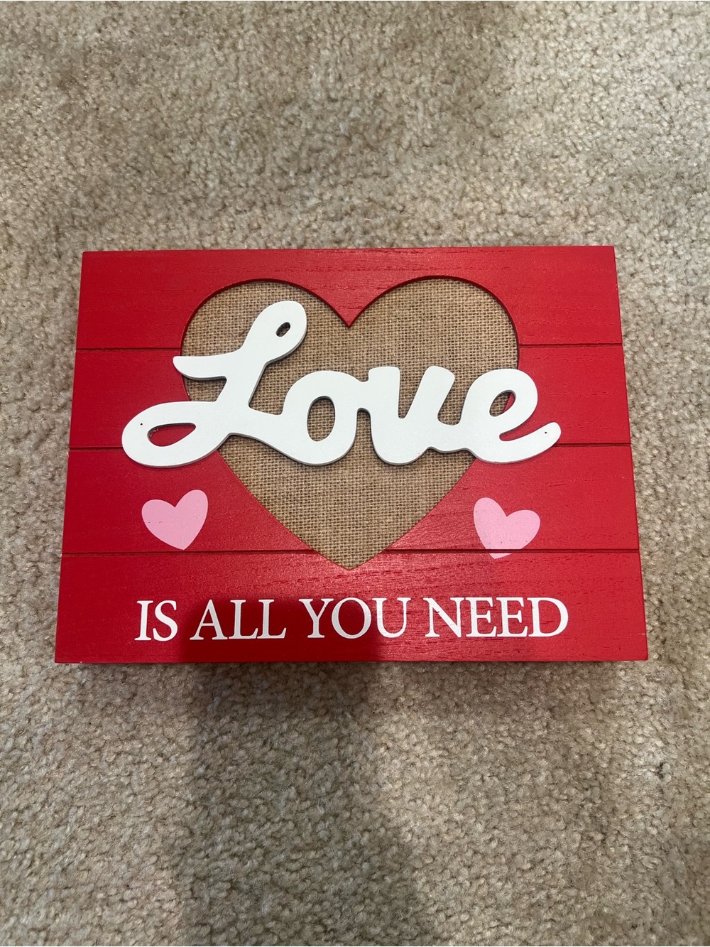 Love Is All You Need Red Wood Wall Plaque